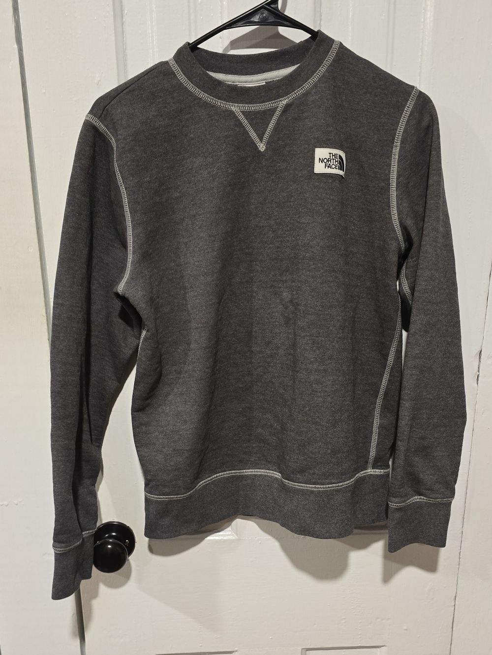 The North Face Women's Graphite Gray Crewneck Sweatshirt with Contrast Stitching